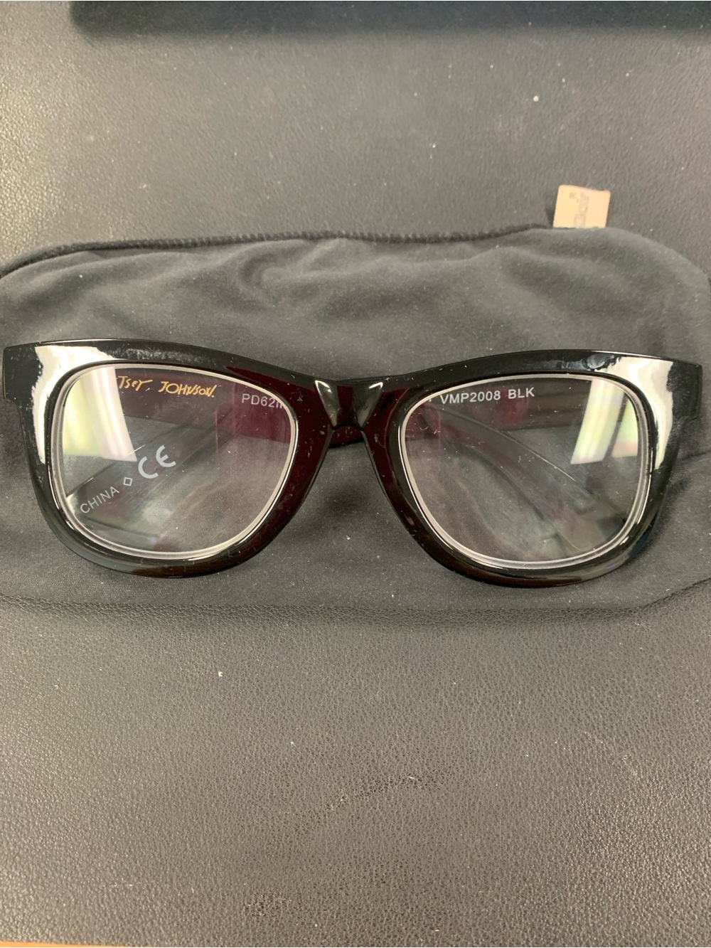 Betsey Johnson Black Retro Square Women's Glasses
